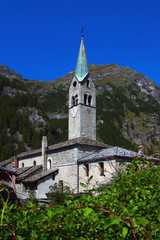 Fototapeta na wymiar Gressoney Chiesa di San Giovanni Battista Valle d'Aosta Italia Europa Italy Europe
