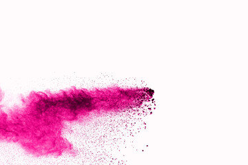 abstract multicolored powder splatted on white background,Freeze motion of color powder exploding