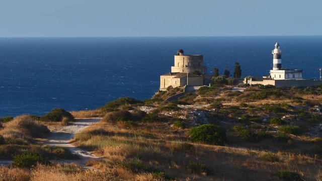 cagliari capo sant'elia lighthouse and calamosca tower