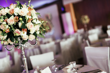 Beautiful decoration on wedding table