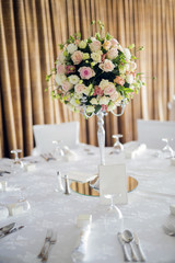 Beautiful wedding tables and roses