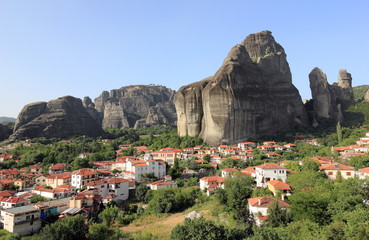 Incredible rock formations in Meteora. Kalambaka, Kastraki, central Greece.