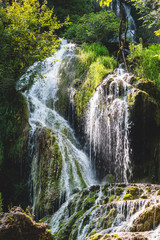 Nature landscape of Krushuna waterfalls in Bulgaria