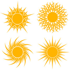 Yellow stylized sun shapes