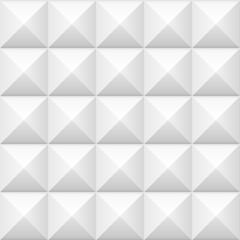 Seamless white pyramid pattern wall
