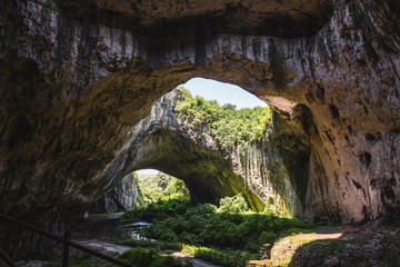 Devetashka large karst cave in Bulgaria, nature landscape