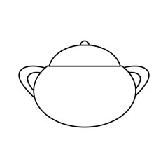 cooking pot icon over white background vector illustration