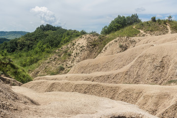 Landscape of mud volcanoes at Berca in Romania