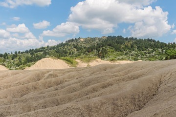 Landscape of mud volcanoes at Berca in Romania