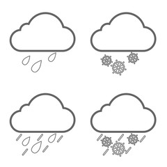 weather nature icon line set illustration