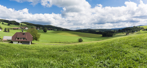 Picturesque panorama of a farm in the Black Forest of Germany