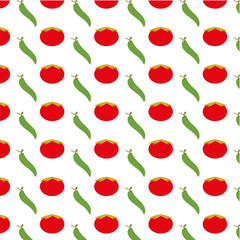 tomatoes and chilis background colorful design vector illustration