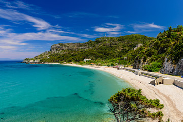 Fototapeta na wymiar The scenic Potami beach, a popular destination on the Greek island of Samos, Greece