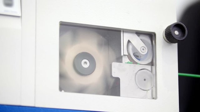 Chemistry industry - extrusion manufacturing line - extruder, close up