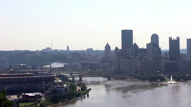 Time lapse Version Pittsburgh clip of highway and city view 