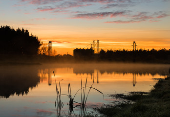 Fototapeta na wymiar Foxton Water Park Morning.