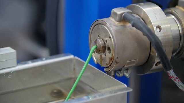 Extrusion manufacturing line - extruder, close up