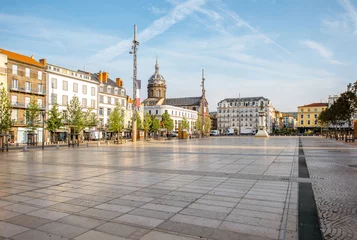  View on the Jaude square during the morning light in Clermont-Ferrand city in central France © rh2010