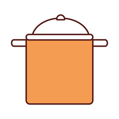 cooking pot icon over white background colorful design vector illustration