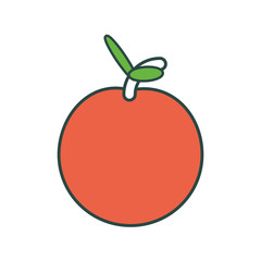 tomato vegetable icon over white background colorful design  vector illustration