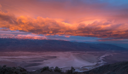 Dramatic sunrise landscape in Death Valley