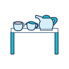 table with kitchen utensils icon over white background vector illustration