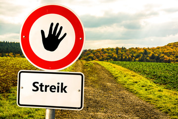 Schild 256 - Streik