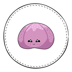 Urchin isolated on white background. Sea mollusk cartoon vector illustration.