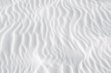 White sand texture background with wave pattern and insect trails - obrazy, fototapety, plakaty