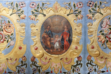 Vie de Jésus. La Sainte Famille. Eglise Saint-Nicolas de Véroce. / Life of Jesus. The Holy Family. Church of Saint-Nicolas de Véroce..