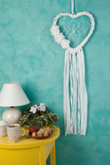 White heart dream catcher