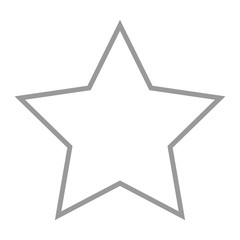 Isolated gray star icon, ranking mark