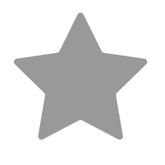 Isolated gray star icon, ranking mark