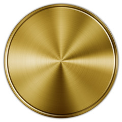 Golden circular steel button