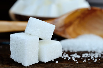 sugar cube on table