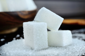 sugar cube on table