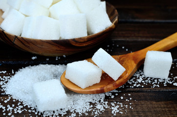 sugar cube on table