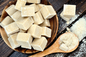 sugar cube on table