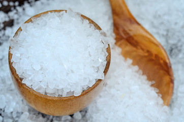 white salt on table