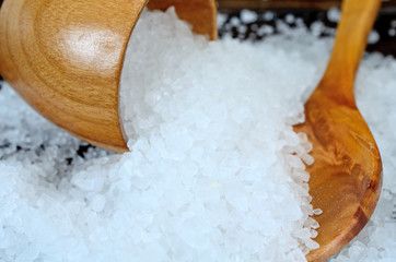 white salt on table