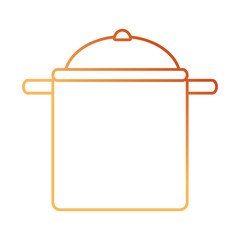 cooking pot icon over white background colorful design vector illustration