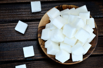 sugar cube on table