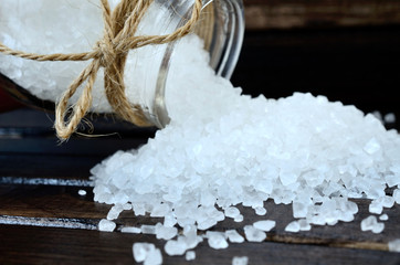 white salt on table