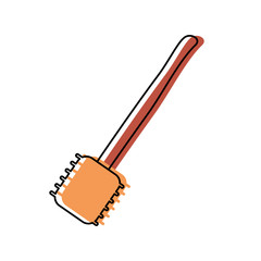 meat mallet icon over white background vector illustration