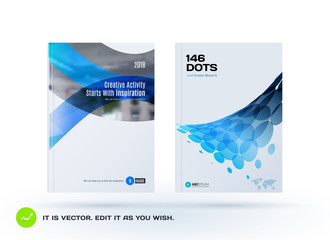 Set of Design of business vector template, brochure, abstract annual report, cover modern layout