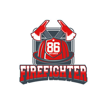 Firefighters vector emblem