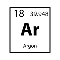 Argon periodic table element color icon on white background vector