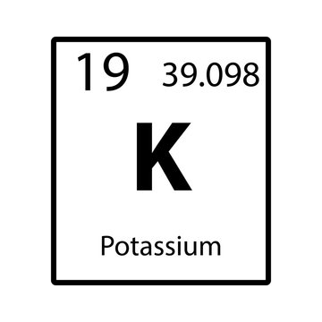 Potassium periodic table element color icon on white background vector