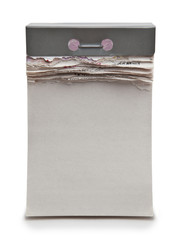 Wall calendar with a blank sheet. Isolated on white background