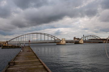 Fototapeta na wymiar Guldborg bridge in Denmark